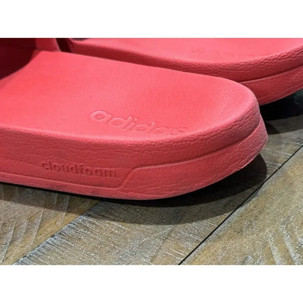 Adidas Adilette Shower Slides Red / White FY7815 US Men Size 13 - EUC!